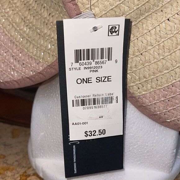 NWT INC International Concepts Roll up with adjustable fit band hat pink - Picture 9 of 9